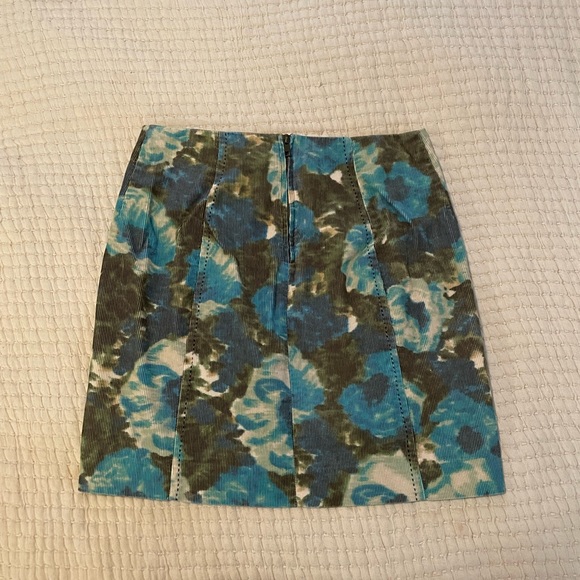 Anthropologie Floral Printed Corduroy Pencil Skirt - Picture 2 of 5